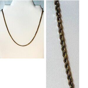 18" 14K solid rope necklace with locking clasp.